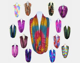 Tie-Dye Infinity Scarves, Shawls