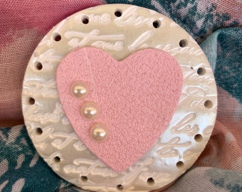 Pink Pearl Heart Basket Base