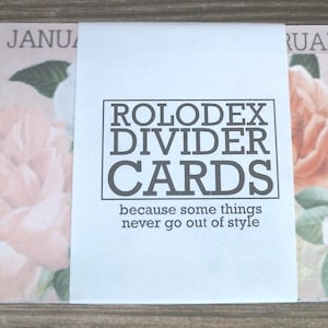3 x 5 divisores mensais Rolodex em Shabby Rose, recargas Rolodex grandes de 3" por 5"