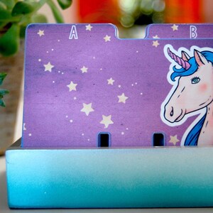 Rolodex Dividers - 1 Letter Per Card - Unicorn