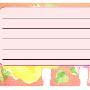 Rolodex Cards - Watercolor Floral - Lined