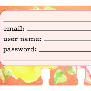 Tarjetas Rolodex - Acuarela Floral - Contraseña