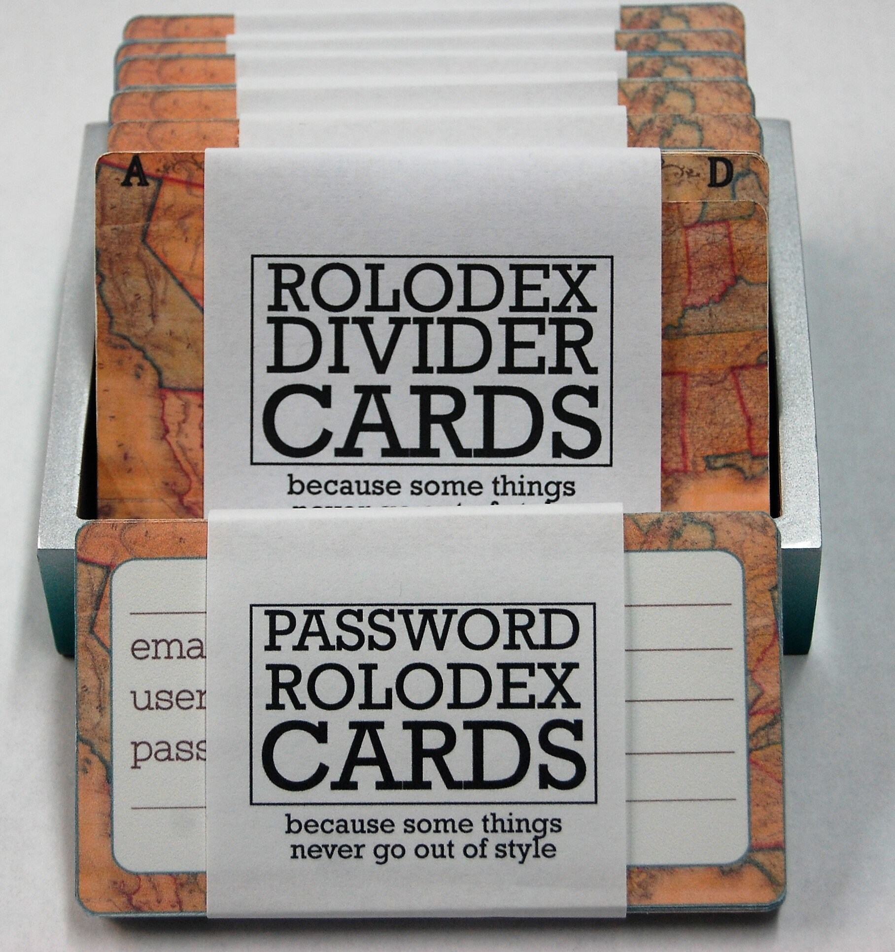 Rolodex Cards - Vintage Map - Password - Etsy