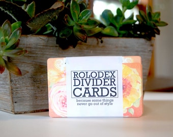 Karty rozdzielające Rolodex - akwarelowe kwiaty