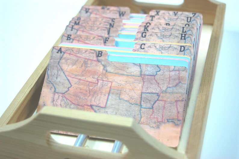Rolodex Divider Cards - Vintage United States Map - Etsy