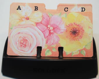 Watercolor Floral Rolodex Divider Cards