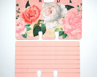 Rolodex Dividers - 1 Letter Per Card - Shabby Rose