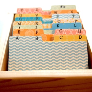 Rolodex Dividers - 2 letters per kaart - Multi-patroon