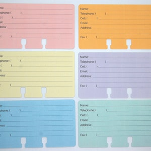 Cartões de contato Rolodex de 3 x 5 polegadas - 6 cores - Grande 3" x 5"