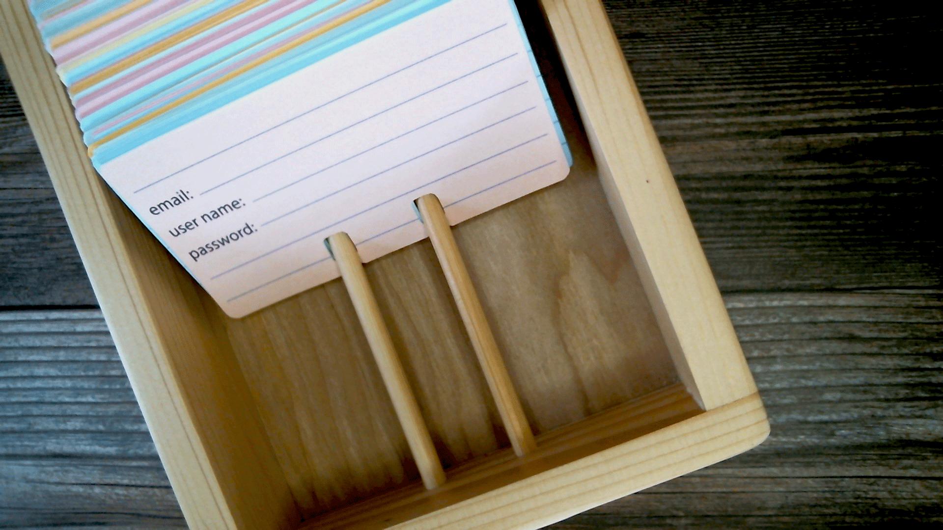Library Card Rolodex Rolodex Cards - 6 Colors - Password - Etsy