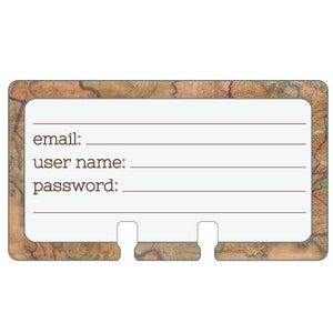Rolodex Cards - Vintage Map - Password