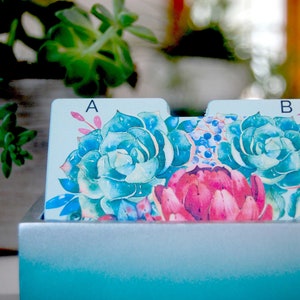 Rolodex Dividers 1 Letter Per Card - Succulente Print
