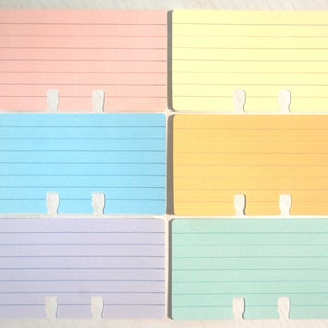Cartões Rolodex 3 x 5 - Forrados em 6 cores - Tamanho grande de 3" x 5"
