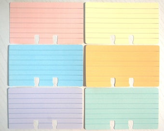 3 x 5 Rolodex Cards - Lined in 6 Colors - Large 3" x 5" size