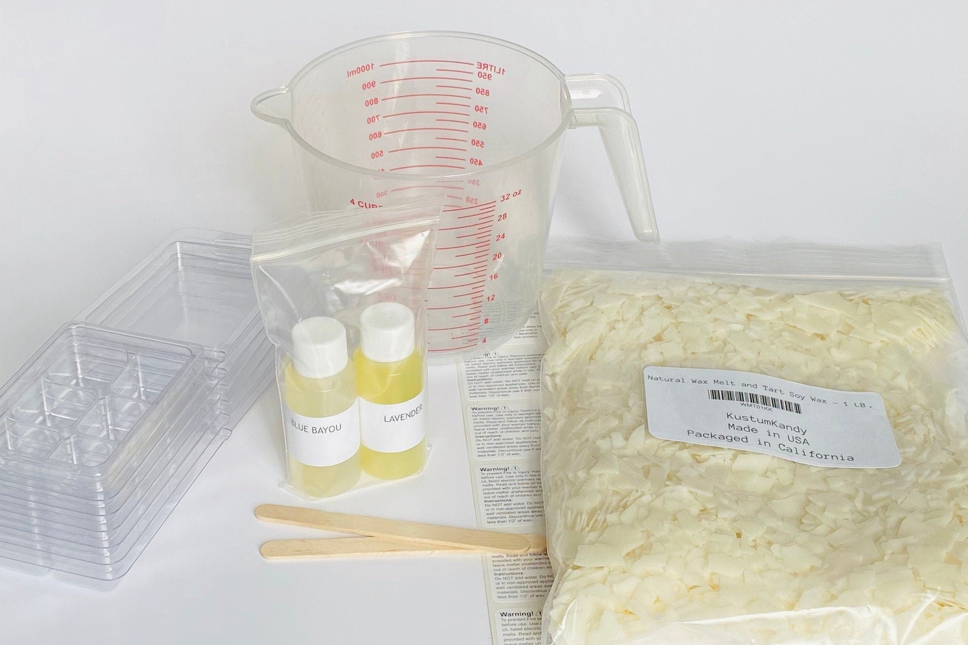 Soy Wax Melt DIY Kit 1LB Clamshell Kit Wax Fragrance Oil Etsy