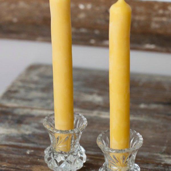 Pair of beeswax dinner candles 100% pure Australian beeswax taper candles