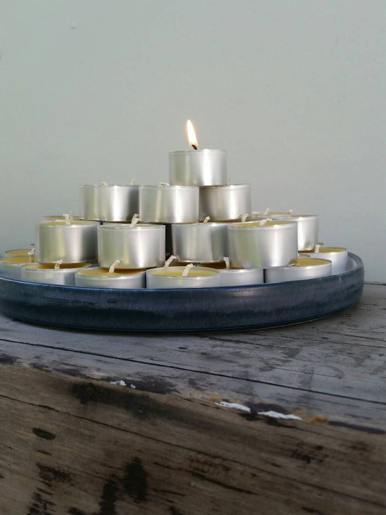 50 Large Beeswax Tealights in Metal Cups 78 Hr Burn Time Etsy Australia