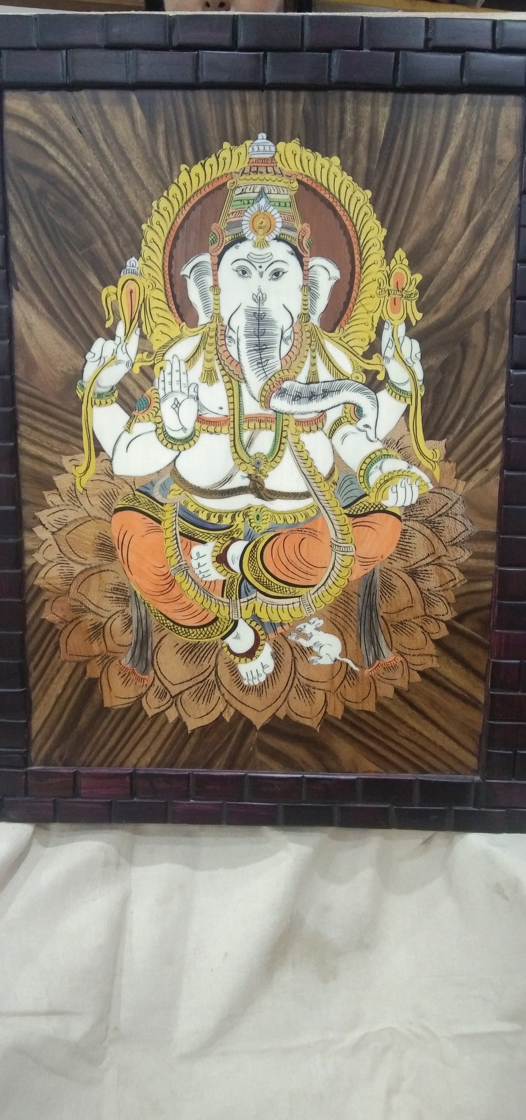 Mysore Wood Inlay Art of Lord Ganesha Etsy