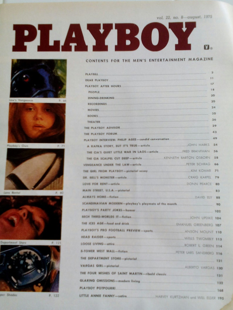 Playboy Magazine August 1975 Etsy