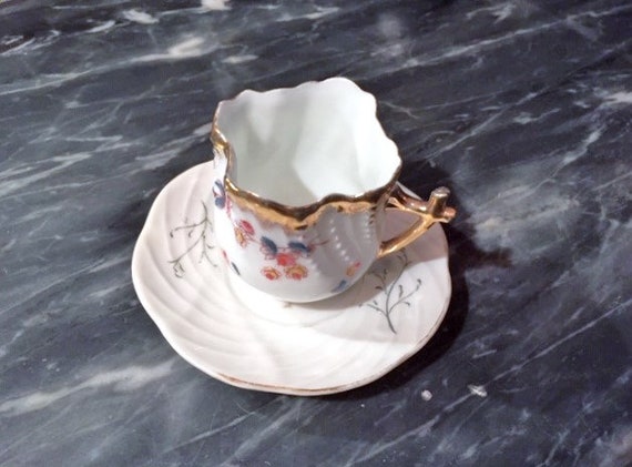 Vintage Porcelain Demitasse Cup And Saucer Set Etsy