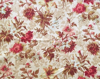 19ème siècle Français Floral en coton tissu imprimé