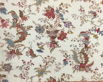 19ème siècle Français Floral en coton tissu imprimé