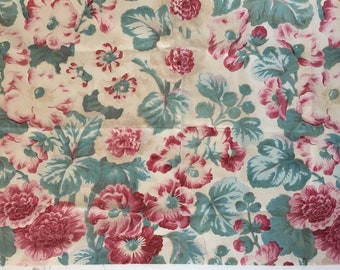 Tissu imprimé coton fleuri Français des années 1930