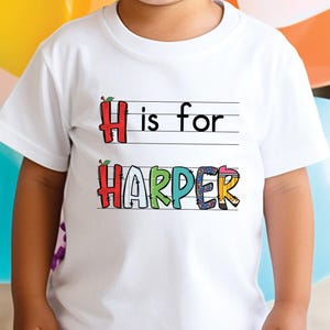 Custom Kids Name Back To School Shirt Shirt, Toddler First Day of School Tee Kindergarten Shirt With Name, First Day School Outfit, SL5137