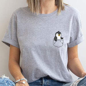 Pocket Penguin T-Shirt, Penguin Gifts, Birthday Penguin Shirt, Pocket Penguin Toddler, Penguin Youth Shirt, Gifts for Kids, SL648
