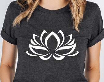 Lotus Flower T-Shirt, Yoga T-shirt, Meditation T-shirt, Cute Lotus Flower T-shirt, Holiday Gift for Her, Holiday Gift for Him QB1139