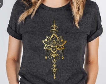 Lotus Flower T-Shirt, Yoga T-shirt, Meditation T-shirt, Cute Lotus Flower T-shirt, Holiday Gift for Her, Holiday Gift for Him SL0433