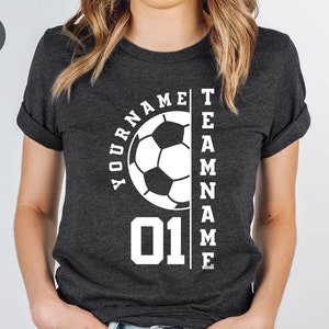Custom Soccer Shirt, Personalized Soccer Gifts, Soccer Mom Shirt, Soccer Team Gifts, Player Name TShirt, Matching Soccer Shirts, QB1032