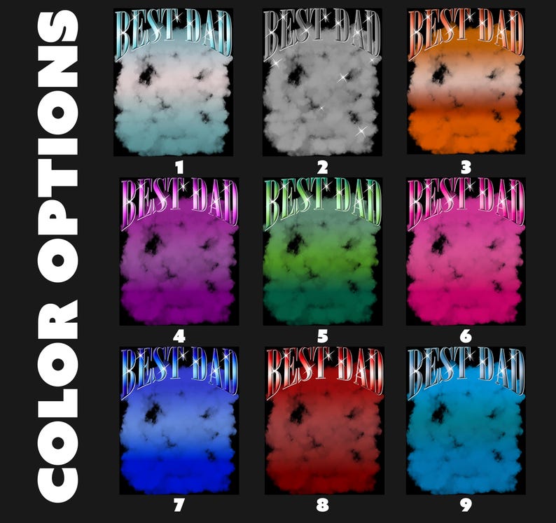 a set of six different colored tie dyes