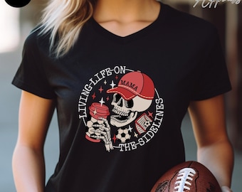 Soccer Mama Shirt, Living Life on the Sidelines Shirt, Soccer Fun T-Shirt, Soccer Lover Mom, Skeleton Coffee Tee, Skellie Soccer Mom, SL5183