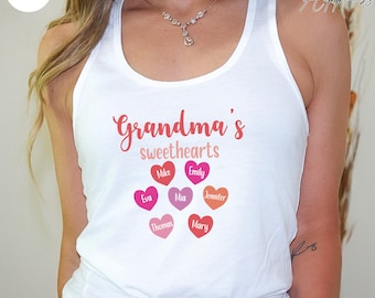 Custom Grandma Women Tank Top, Grandchild Name Tank Top, Personalized Grandma Tank Top, Mothers Day Grandma Tank Top, Gigi Tank Top, SL5009