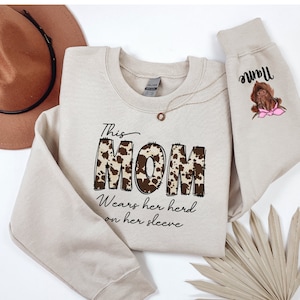 a sweater with a dog on it and a hat next to it