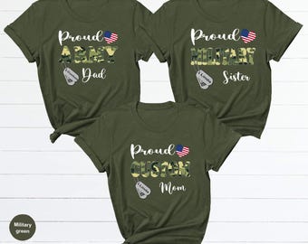 Proud Army Family Shirts, Cool USA Army Dad Custom T-Shirt, Custom Army Family Outfits, Month Of The Military Child Shirt, Army Tee SL2003
