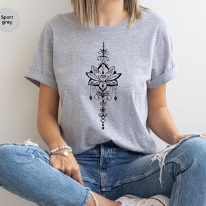 Lotus Flower T-Shirt, Yoga T-shirt, Meditation T-shirt, Cute Lotus Flower T-shirt, Holiday Gift for Her, Holiday Gift for Him SL0433 image 3