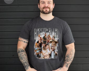 Dad Customized Bootleg Shirt, Custom Dad T shirt, Custom Photo Shirt, Best Dad Ever Shirt, Father's Day, Your Vintage Design Bootleg Rap Tee