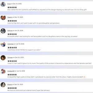 a collection of customer reviews for a product, specifically a shirt, with varying ratings and feedback. The reviews express satisfaction with the product, with some mentioning the shirt's quality and the ease of ordering. The image does not contain any text that can be described in more detail, as it is a collage of individual customer reviews.