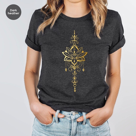 Lotus Flower T-Shirt, Yoga T-shirt, Meditation T-shirt, Cute Lotus Flower T-shirt, Holiday Gift for Her, Holiday Gift for Him SL0433