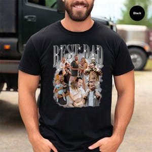 Custom Photo Best Dad Bootleg Rap Shirt, Personalized Dad Grandpa Face Collage Tee, Best Dad Shirt, Vintage Fathers Day T-Shirt