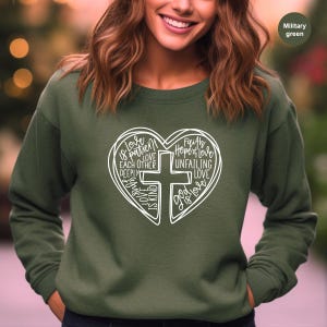 Faith Hope Love Sweatshirt, Faith Heart Hoodie, Love Shirt, Faith Cross Shirt, Christian Gift, Religious Gift, Faith Church Tee, SL3611
