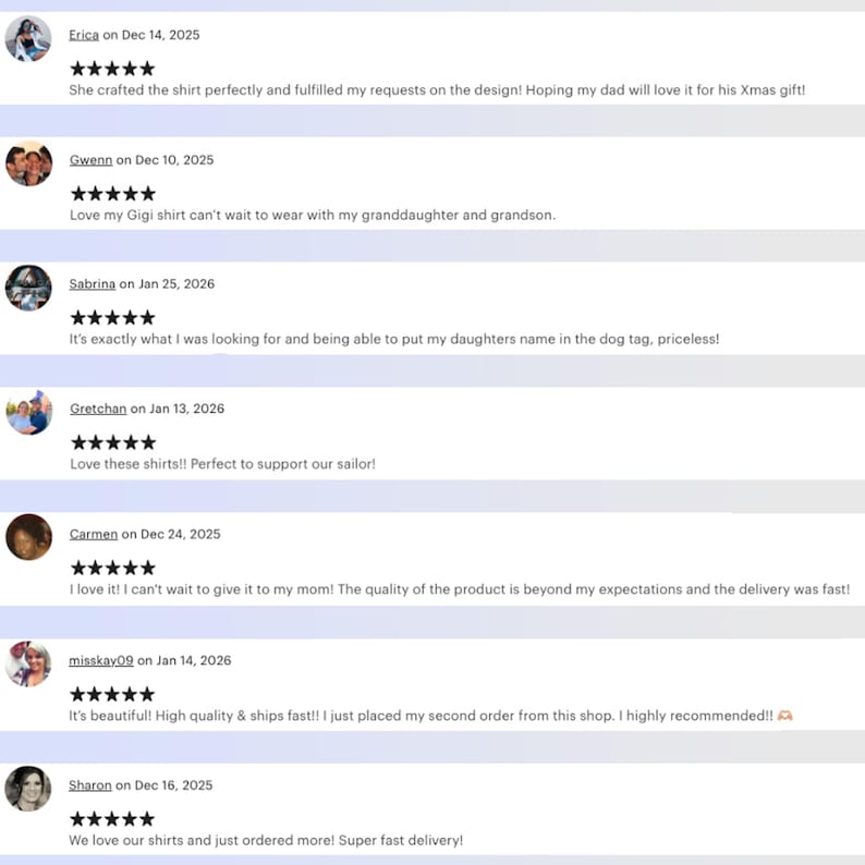 a collection of customer reviews for a product, specifically a shirt, with varying ratings and feedback. The reviews express satisfaction with the product, with some mentioning the shirt's quality and the ease of ordering. The image does not contain any text that can be described in more detail, as it is a collage of individual customer reviews.