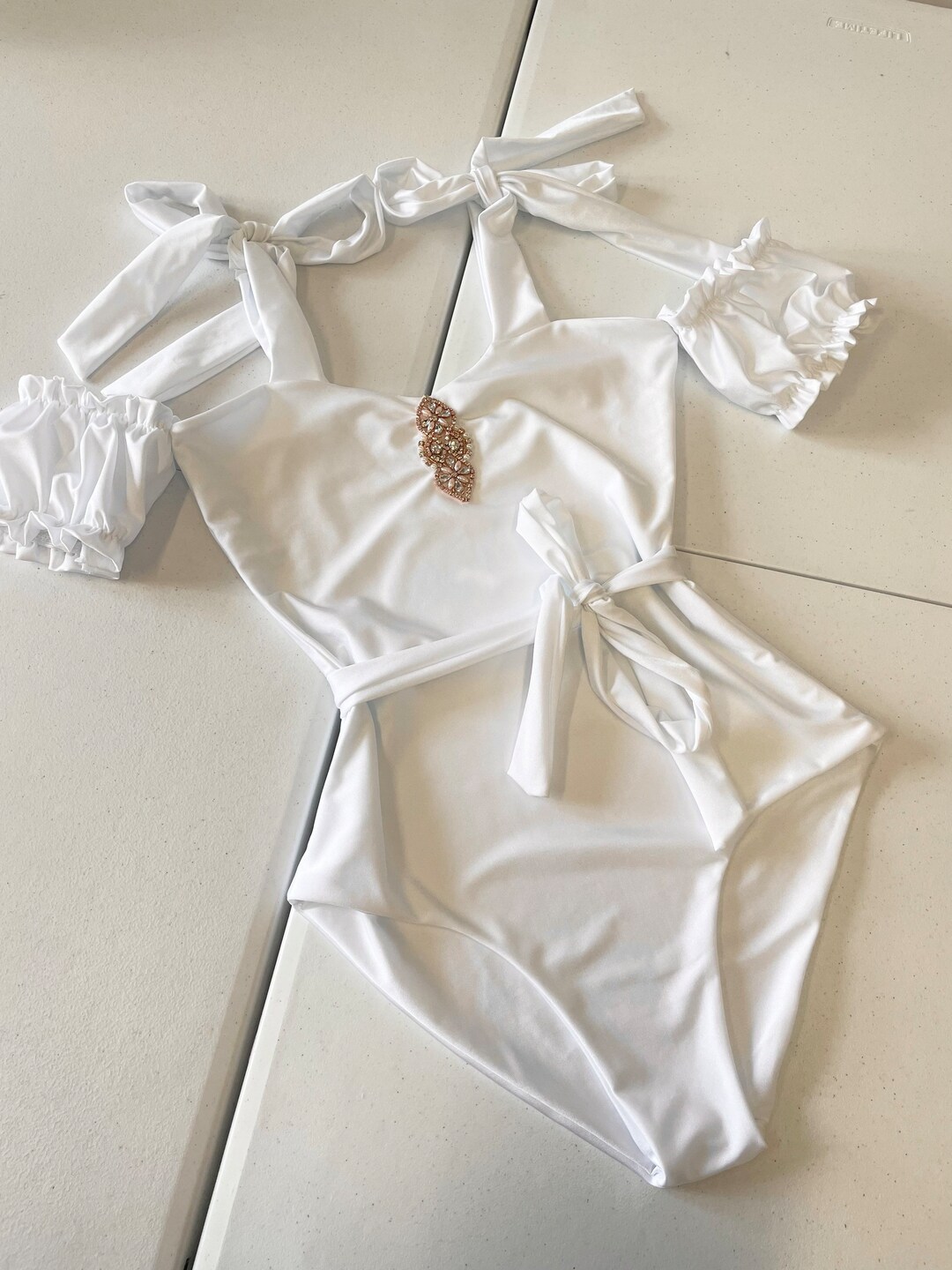 Bridal Swimsuit Hen Do Swimwear Custom Swimwear Bridal Bikini White