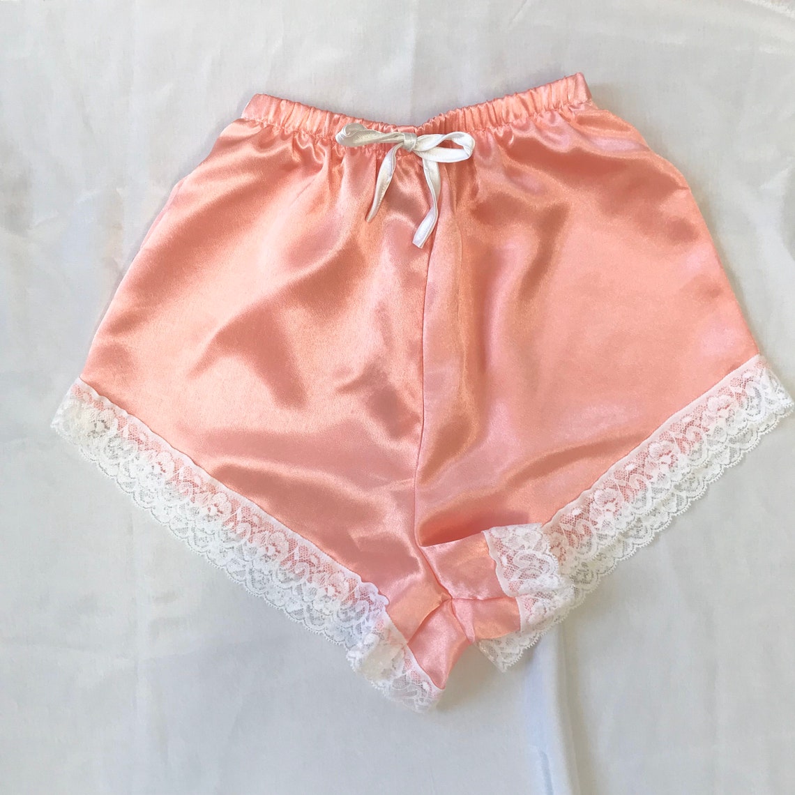 PINK WAVY EDGE SATIN SHORTS main image 1