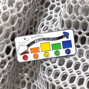 Social Battery Enamel Pin: Interactive Mood Lapel Pin