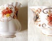 CREAMER SUGAR BOWL. Vintage Royal Albert Heritage china