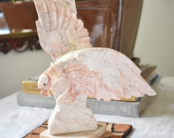 Carved Stone Eagle Sculpture, Flying Bird Statue Figurine (PG116)