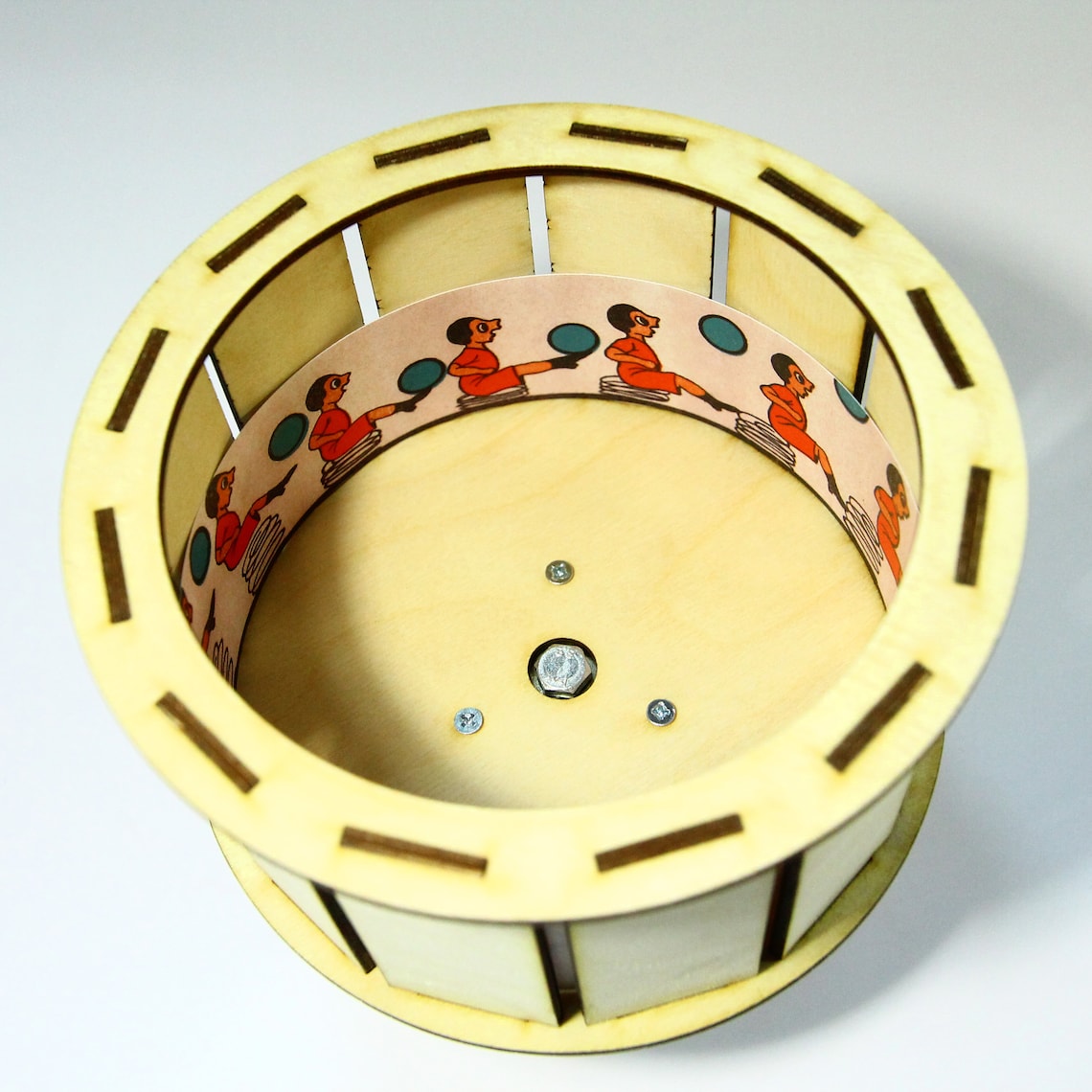 Zootrope zoetrope. Optical animation precinema toy. Wood Etsy